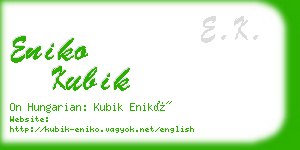 eniko kubik business card